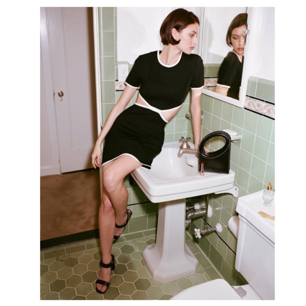 STAUD Fig Cutout Minidress Sz M $245